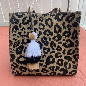 Large leopard tote